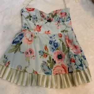Nanette Lepore Silk Floral Strapless Top 6